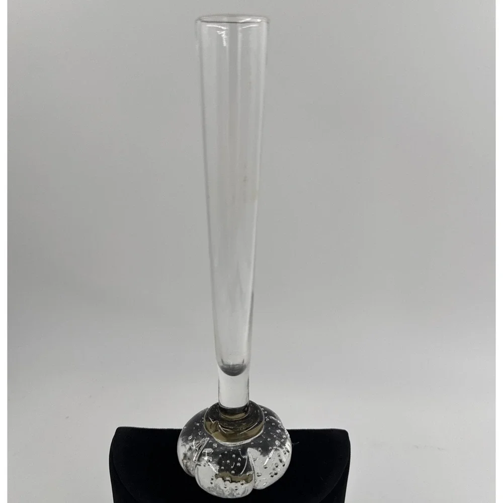 Bud Vase Mid Century‎ Clear Art Glass 8.25